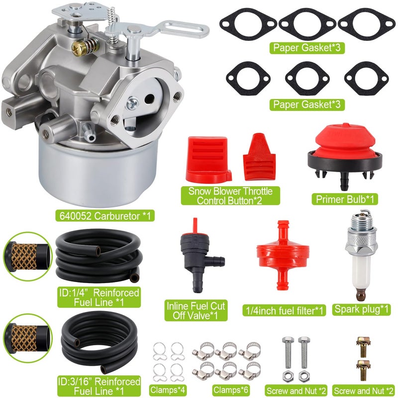 HOOAI 640052 كربوراتور متوافق مع محركات تيكومسيه 8hp 8.5hp 9hp 9.5hp 10hp 10.5hp HMSK80 HMSK85 HMSK90 HMSK100 HMSK105 HMSK110 LH318SA LH358SA استبدال 640054 640349 640058 640058A لآلات إزالة الثلج - Image 4